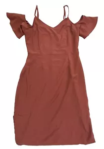 COTTON ON Dress Burgundy Cold Shoulder Sheath Lightweight Side Splits Size M - Picture 1 of 10