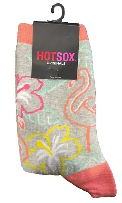 Hot Sox Women's 2-Pair Flamingo Floral Crew Socks Multicolor Size 9-11 5109 - Image 1 of 3