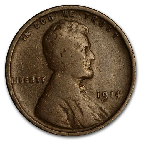 1914 P - Lincoln Wheat Penny - G/VG Cover
