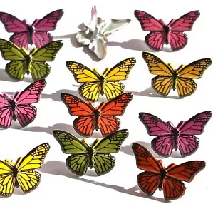 BUTTERFLY BRADS Bugs Monarch Summer Spring Scrapbooking Card Making Stamping - Picture 1 of 1