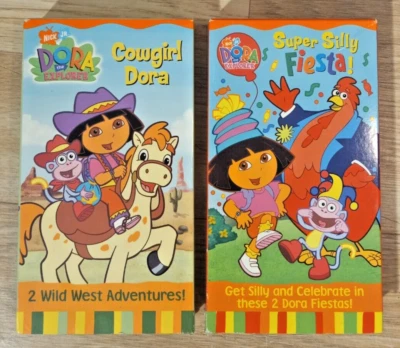 2x Nick Jr. Dora the Explorer VHS Cowgirl Dora & Super Silly Fiesta - Image 1 of 4