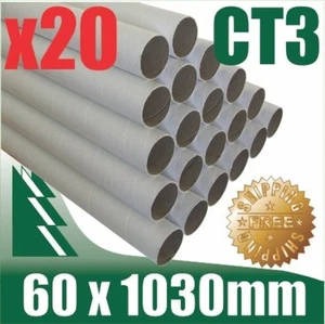20 x Cardboard Mailing Tubes 60 x 1.5 x 1030mm includes end caps BULK BUY - Picture 1 of 1