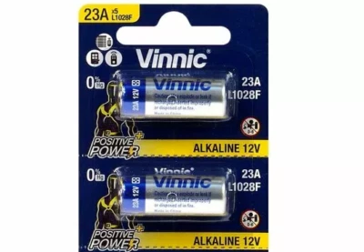 2x VINNIC A23 12V Alkaline-Batterien V23ga LR23A MN21 L1028 im Blister 01/2027