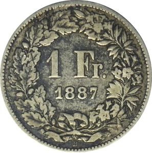 Suisse 1 Franc 1887 Berne - Picture 1 of 2