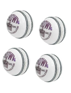 Crown Calidad Premium CUERO 4 Piezas 156gm 50+ OVERS Bola de Cricket Blanca 4 Bolas - Imagen 1 de 4