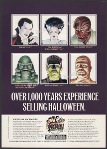 UNIVERSAL MONSTERS - Original 1992 Trade AD / poster_ Universal Studios Monsters - Picture 1 of 1