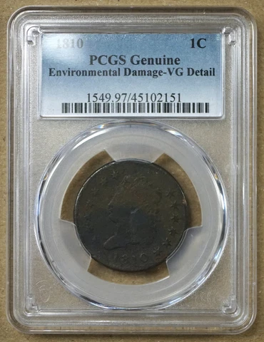 1810 CLASSIC HEAD LARGE CENT PCGS VG DETAIL 102151 Cover
