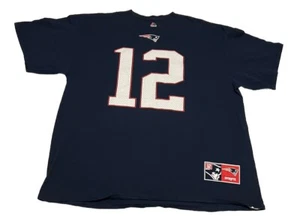 Tom Brady New England Patriots Jersey Blue Majestic Size 2XL NFL T Shirt - Picture 1 of 6