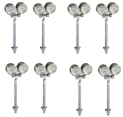 (4) Stanley N174-268 5220 2 pack Zinc Box Rail Barn Door Trolley Hangers Rollers Cover