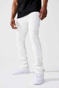 Jordan Craig Martin Stacked Tribeca Twill Denim Pantaloni Uomo (Crema) JTF955R - Foto 1 di 14