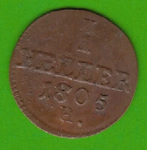 Saxony 1 Heller 1805 H pretty better than very nice nswleipzig - Picture 1 of 2