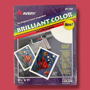 Avery BRILLIANT COLOR Ink-Jet White Paper 50 Sheets 26-50 SEALED DEADSTOCK - Picture 1 of 2