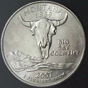 2007-P 25C State Quarter Montana BU CLAD 20uc0225-1 - Picture 1 of 2