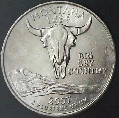 2007-P 25C State Quarter Montana BU CLAD 20uc0225-1 - Image 1 of 2