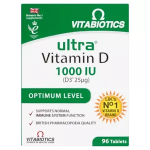 Vitabiotics Ultra Vitamin D 1000IU - 96 Tablets - Picture 1 of 6