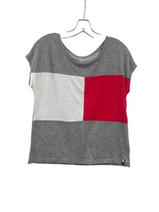 Tommy Hilfiger Mujer Colorblock Top Manga Gorra Gris/Multi Talla XS - Imagen 1 de 8