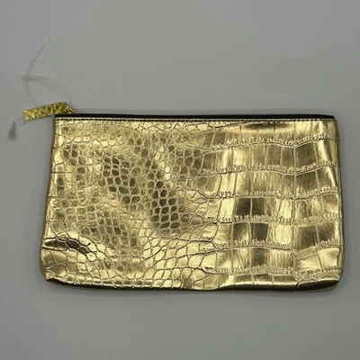 Bolso sin asas bolso cosmético maquillaje cocodrilo dorado de estee Lauder nuevo sin etiquetas Foto 1 de 4