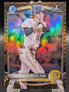 2025 Bowman Chrome Mitch Jebb #BCP-41 1° Bowman Rettiliano Rifrattore Pirati - Foto 1 di 2