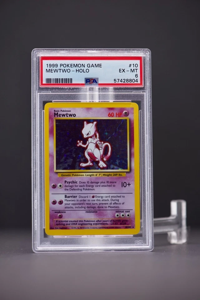 1999 Pokemon Game Mewtwo holo 10 PSA 6 - Image 1 of 1