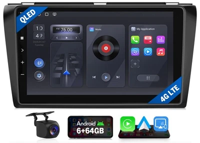 For Mazda 3 2004-2009 9" Car Radio GPS Android 13 8Core 6+64 Stereo CarPlay WiFi - Image 1 of 4
