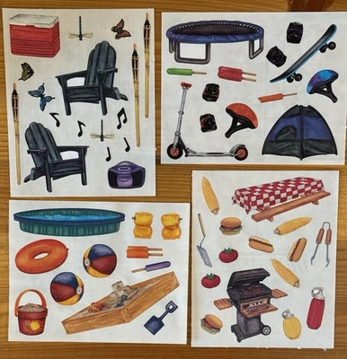 Creative Memories 4" x 5" Stickers- Summer fun, tiki, Adirondack, sand box, bbq - Image 1 of 3