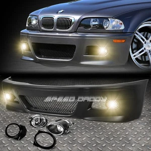 FOR 99-06 E46 3SERIES NON-M M3 STYLE REPLACEMENT FRONT BUMPER BODY KIT+FOG LIGHT - Picture 1 of 8