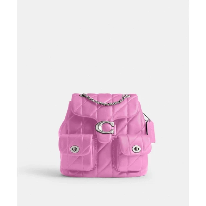 Рюкзак Coach Tabby с подушкой для квилтинга серебристый фуксия наппа кожа новый без ценников - Изображение 1 из 4