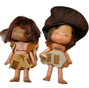(2) Muñecas de chocolate I Love vintage años 80 estado súper limpio  - Imagen 1 de 1