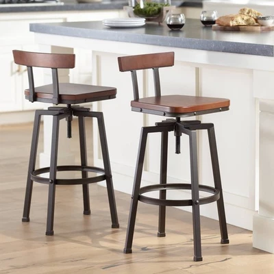 Radin Bronze Swivel Bar Stools 29 1/2" High Set of 2 for Kitchen Counter Island - Image 1 of 4