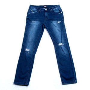 Hudson Jeans Youth Girls Size 10 (26x24 actual) Skinny Dark Blue Wash Distressed - Picture 1 of 13