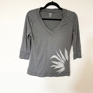 Icebreaker pure merino wool super fine ultra light gray v neck shirt medium - Picture 1 of 9