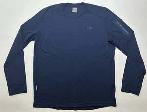 Camisa Icebreaker Lana Merino Apex Manga Larga Crew Para Hombres XL Azul Oscuro Exterior - Imagen 1 de 10