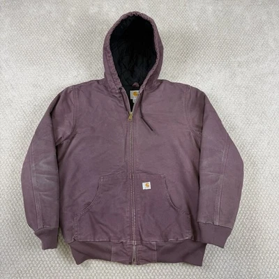 Carhartt WJ130 DPM сливы женщин Sz M холст лоскутное одеяло с подкладкой активный куртка искусственно состаренный - Изображение 1 из 4