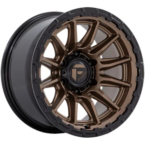 20x10 -18 Fuel 1PC FC866 Piston 5x5.0 Bronze W/Gloss Black Lip Wheels (Set of 4) - Picture 1 of 2