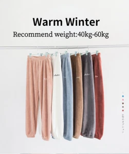 Pantalones de dormir para mujer franela suave otoño invierno cálido pijama ropa para el hogar 36,6 pulgadas - Imagen 1 de 24