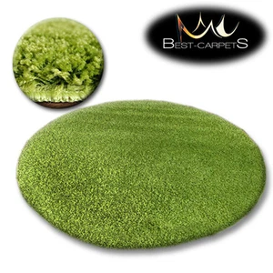CHEAP RUGS ROUND SHAGGY 5cm GREEN HIGH QUALITY nice in touch CARPETS MANY SIZE - Picture 1 of 8