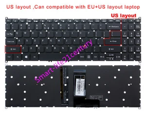 Nuevo teclado retroiluminado EE. UU. para Acer EX215-21 EX215-22 EX215-31 EX215-53G EX215-52G - Imagen 1 de 6