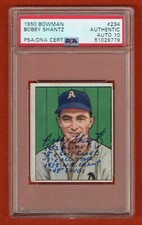 1950 Bowman 234 Bobby Shantz Signed Rookie 5 Inscriptions PSA RC Auto Grade 10