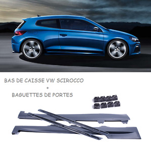 2 BAS DE CAISSE R20 + BAGUETTES DE PORTES + FIXATIONS POUR VW SCIROCCO