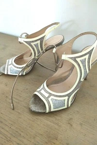 Sandalias NICHOLAS KIRKOWOOD Boda Oro Estrás Adornado CRISTAL 37.5 - Imagen 1 de 6