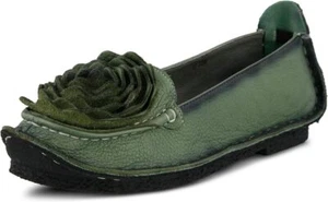 L'Artiste Women's DEZI-GR-41 Dezi Green Rubber Sole Flat Slip-On Shoes, SZ EU 41 - Picture 1 of 6