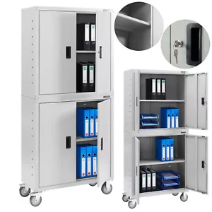 AREBOS Aktenschrank Büroschrank Lagerschrank Materialschrank Stahlschrank Grau - Bild 1 von 12