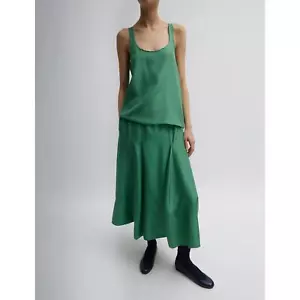 TIBI Silk Habutai Tank Top Damen 2 Green Tea Lightweight Lagenlook NEU - Bild 1 von 16