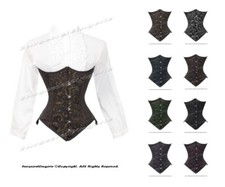 26 Double Steel Boned Heavy Waist Training Brocade Underbust Corset #8033-BRO
