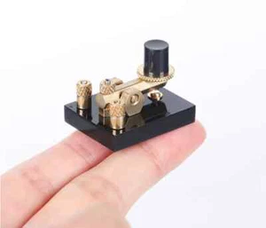 Mini manuelle Messing CW Morsecode Keyer für HF RADIO Kurzwellenübertragung - Bild 1 von 6