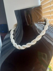 Vintage Cream/White Seed Beaded Twisted Necklace - Picture 1 of 8