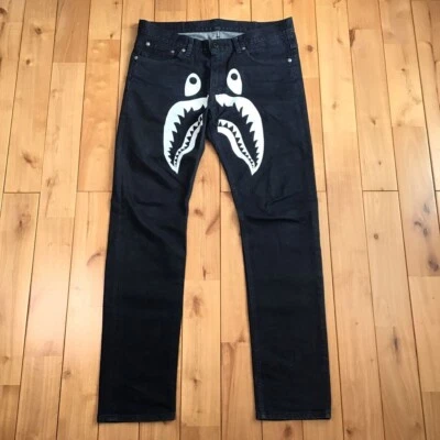 BAPE Shark Denim Pants indigo A Bathing Ape Size L - Image 1 of 4