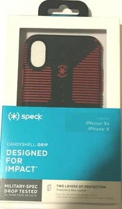 Speck CandyShell Grip Hülle - Anthrazitgrau/Dunkel Mohnrot für iPhone XS/X #6579 - Bild 1 von 3
