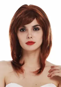Perücke Damen Monofilament Frau schulterlang glatt Scheitel Kupfer Blond Schwarz - Bild 1 von 7