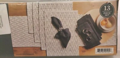 NEW BETTER HOMES & GARDENS 13-Pc Dining Table Set Chevron Pattern Great Gift  - Image 1 of 4